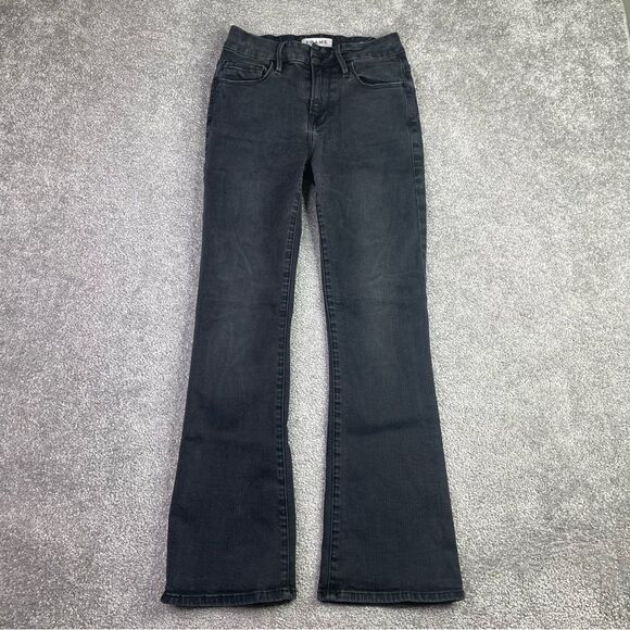 Frame Denim Jeans Women's 23 Black Crop Mini Bootcut Low Rise Stretch - Picture 1 of 14
